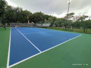 Jasa pembuatan lapangan tenis hard court Cikampek Karawang - PT Wira Konstruksi