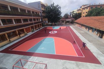 jasa pembuatan lapangan basket Kebumen outdoor hard court acrylic - PT Wira Konstruksi