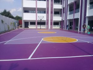 Jasa pembuatan lapangan basket hard court acrylic Bandar Lampung profesional - PT Wira Konstruksi"